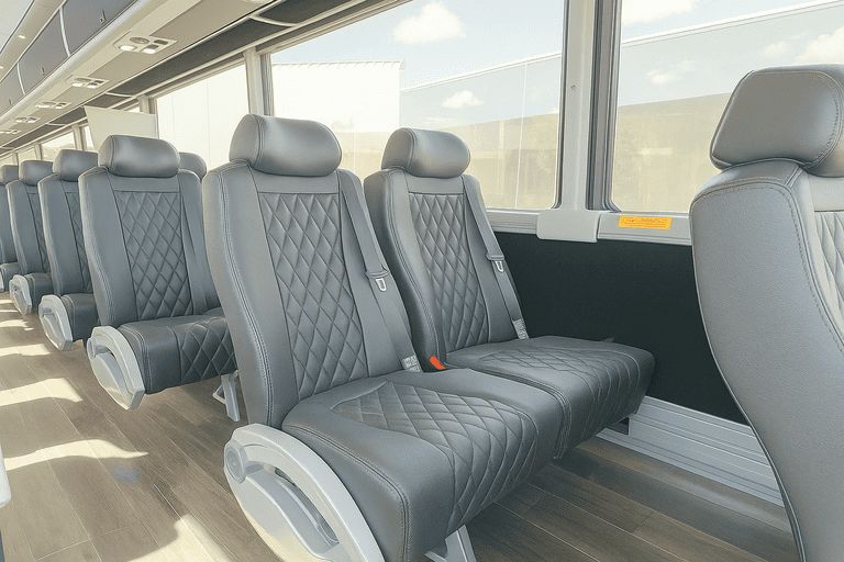 interior of Coach Bus Philadelphia charter bus